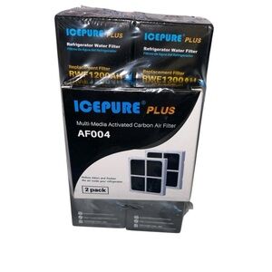 IcePure Plus 2Pack of Refrigerator Replacement Filters RWF1200AH with Air Filter